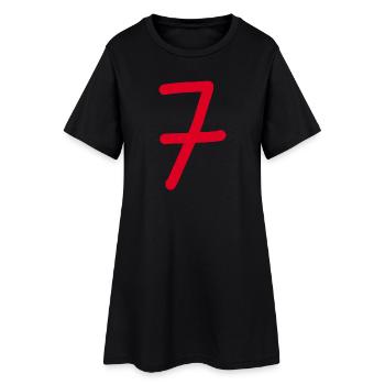 7 Numéro sept numéro rouge Anniversaire - Robe T-shirt Femme - noir - Devant
