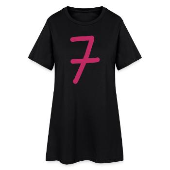 7 Numéro sept numéro rose anniversaire - Robe T-shirt Femme - noir - Devant