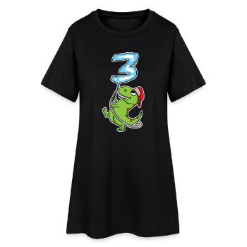 3ème anniversaire dinosaure pompier cadeau - Robe T-shirt Femme - noir - Devant