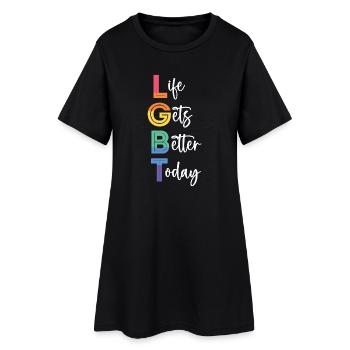 Mois de la fierté LGBT - La vie s’améliore aujourd’hui - Robe T-shirt Femme - noir - Devant