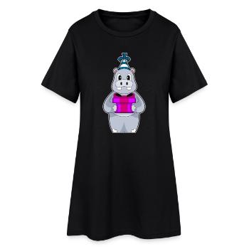 Nilpferd Geburtstag Partyhut - Frauen T-Shirt-Kleid - Schwarz - Vorne