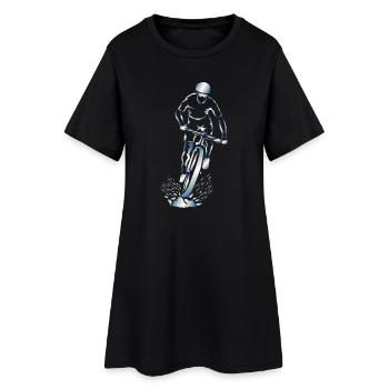 Cycliste Silhouette Splash VTT - Robe T-shirt Femme - noir - Devant