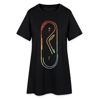 Vintage Snowboard Sketch - Women’s T-Shirt Dress - black - Front