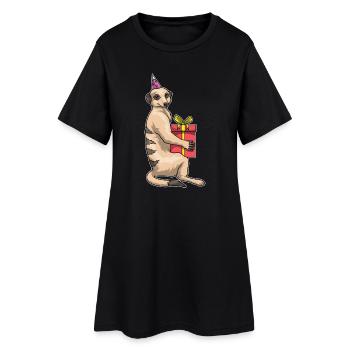 Erdmännchen Geburtstag Partyhut - Frauen T-Shirt-Kleid - Schwarz - Vorne