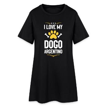 J’adore mon Dogue Argentino - Robe T-shirt Femme - noir - Devant