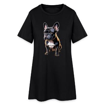 French Bulldog Illustration: Cute - Women’s T-Shirt Dress - black - Front