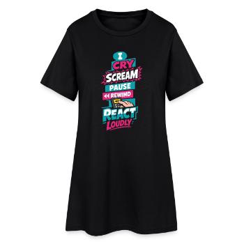 Anime Fangirl Screams Anime Reaction - Women’s T-Shirt Dress - black - Front