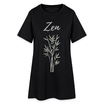 Zen Bambus Meditation Achtsamkeit - Frauen T-Shirt-Kleid - Schwarz - Vorne