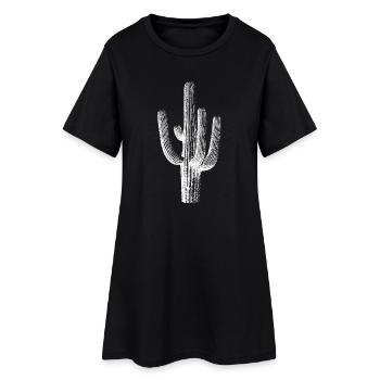 Silhouette de coup de pinceau de cactus - Robe T-shirt Femme - noir - Devant