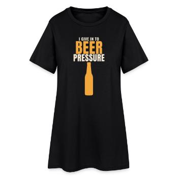 Je cède à la pression de la bière Lustiger Spruch - Robe T-shirt Femme - noir - Devant