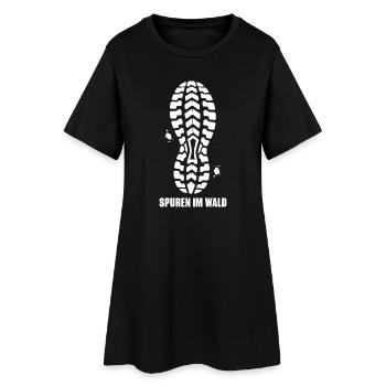 Spurem Im Wald – Trail Running Schuh Sohle Spruch - Frauen T-Shirt-Kleid - Schwarz - Vorne