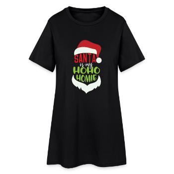 Père Noël est mon Ho Ho Ho Mie - Robe T-shirt Femme - noir - Devant