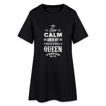 KEEP CALM AND BE MY ROCK'N'ROLL QUEEN - Robe T-shirt Femme - noir - Devant