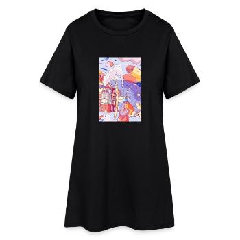 L'amour dans la ville 2 - Robe T-shirt Femme - noir - Devant