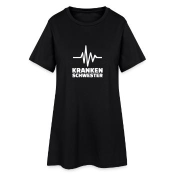 Krankenschwester - Frauen T-Shirt-Kleid - Schwarz - Vorne