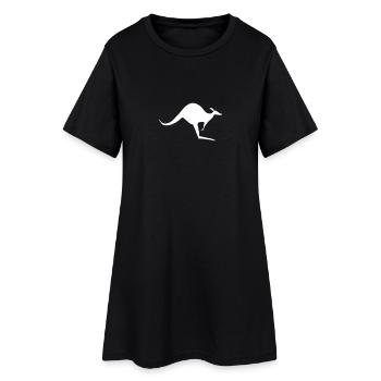 single kangaroo - Frauen T-Shirt-Kleid - Schwarz - Vorne