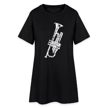 Trompette (Vintage White) - Robe T-shirt Femme - noir - Devant