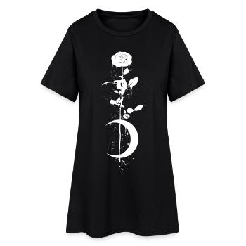 Nachtrose - Occult Vintage Moon Rose Gothic - Women’s T-Shirt Dress - black - Front