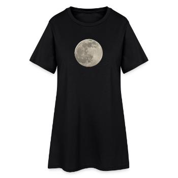 Lune - Robe T-shirt Femme - noir - Devant