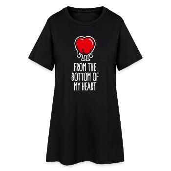 Drôle de Saint-Valentin Ass Heart dessin animé - Robe T-shirt Femme - noir - Devant
