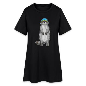 Été pour la baignée de natation des ratons laveurs - Robe T-shirt Femme - noir - Devant
