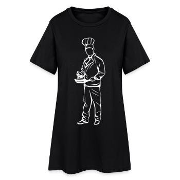 Croquis du chef - Robe T-shirt Femme - noir - Devant