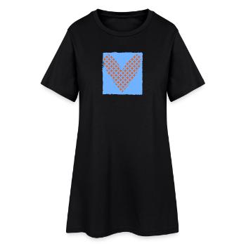 CŒUR. CŒURS. SAINT VALENTIN. LOVE. AMOUR. COUPLE. - Robe T-shirt Femme - noir - Devant