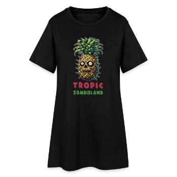 Tropic Zombieland Ananas - Frauen T-Shirt-Kleid - Schwarz - Vorne