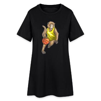 Affe Basketballspieler Basketball - Frauen T-Shirt-Kleid - Schwarz - Vorne