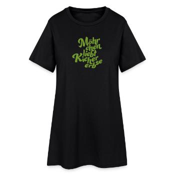 Logo without background green - Frauen T-Shirt-Kleid - Schwarz - Vorne