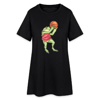 Frosch Basketballspieler Basketball - Frauen T-Shirt-Kleid - Schwarz - Vorne