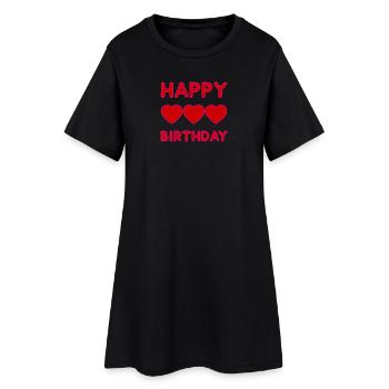 HAPPY BIRTHDAY. JOYEUX ANNIVERSAIRE. ANNIVERSAIRE. - Robe T-shirt Femme - noir - Devant