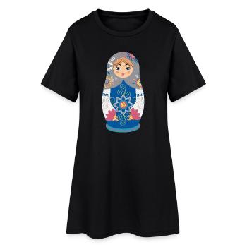 Matreshka / Matroshka / Matryoshka / Matryoshka - Women’s T-Shirt Dress - black - Front