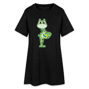 Frog Volleyball Player Volleyball Sports - Women’s T-Shirt Dress - black - Front
