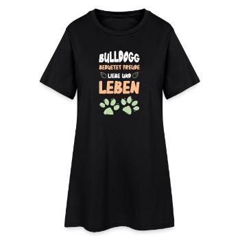 Bulldogg Bedeutung Freude Liebe Leben - Frauen T-Shirt-Kleid - Schwarz - Vorne