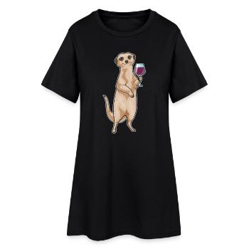 Meerkat Red Wine - Women’s T-Shirt Dress - black - Front