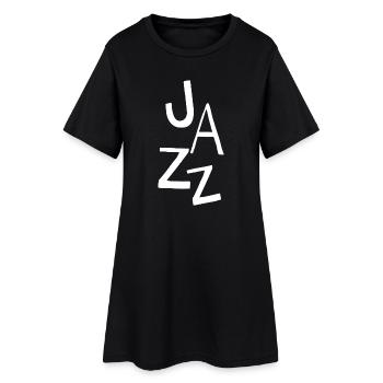 Conception typographique jazz - Robe T-shirt Femme - noir - Devant