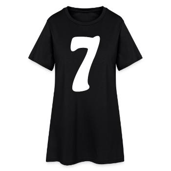 Seven: Minimalist Numeral 7 | Seventh - Women’s T-Shirt Dress - black - Front