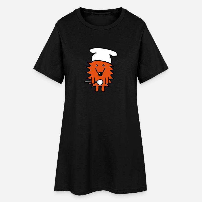 Koch-Igel - Frauen T-Shirt-Kleid - Schwarz