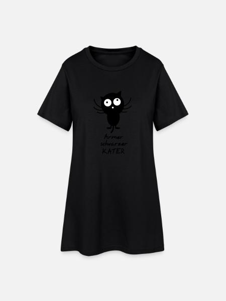 armer schwarzer Kater - Frauen T-Shirt-Kleid - Schwarz