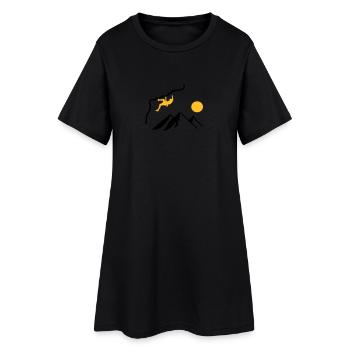 Klettern - Frauen T-Shirt-Kleid - Schwarz - Vorne