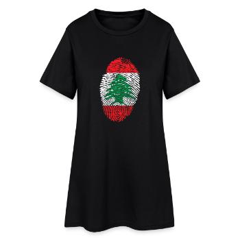 fingerprint i love wurzeln libanon lebanon - Frauen T-Shirt-Kleid - Schwarz - Vorne