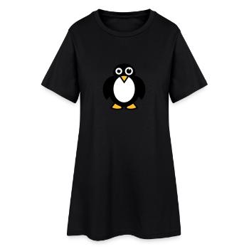 Drôle pingouin - Robe T-shirt Femme - noir - Devant