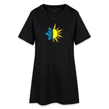 Isolierung Logo kalt Wärme Schnee Sonne - Frauen T-Shirt-Kleid - Schwarz - Vorne