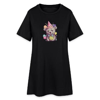 Party Bear - Women’s T-Shirt Dress - black - Front