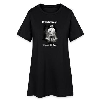 Fishing for life white - Women’s T-Shirt Dress - black - Front