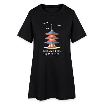 Kyoto, Japon, Temple bouddhiste Kiyomizu-Dera - Robe T-shirt Femme - noir - Devant
