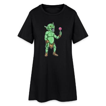 Kobold Halloween Lutscher - Frauen T-Shirt-Kleid - Schwarz - Vorne