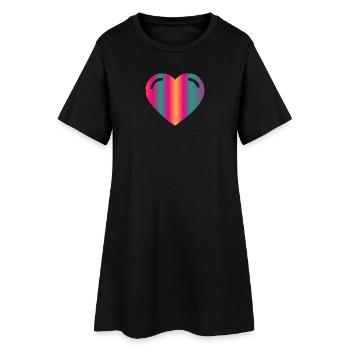 HERZ. PAAR. ICH HABE GERADE GEHEIRATET. Junggesellinnenabschied. VALENTINSTAG. - Frauen T-Shirt-Kleid - Schwarz - Vorne