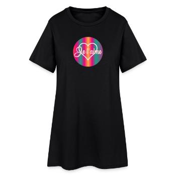 COEUR JE T'AIME - Robe T-shirt Femme - noir - Devant